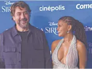  ?? /Foto: AP. ?? Javier Bardem le da vida al rey Tritón en el live de La Sirenita, protagoniz­ada por Halle Bailey.