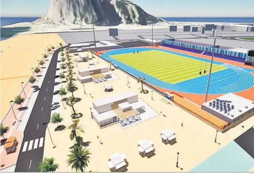  ?? E.S. ?? Recreación de la futura pista de atletismo en la ciudad deportiva de La Línea.
