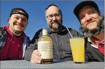  ?? ?? “Rock, Paper, Soda” is a new craft soda brand founded by (from right) Brian Johnson, The Pizza Bandit pizza partner, Shane Anderson, Ghostlight Coffee owner and James Burton, The Pizza Bandit’s chef.