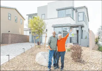  ?? Tri Pointe Homes ?? William and Iris Roche, who recently moved from California to Tri Pointe Homes’ Azure Park community in North Las Vegas, live across the street from their daughter.