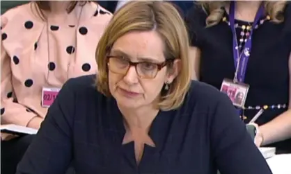  ?? Photograph: PA ?? Home secretary Amber Rudd gives evidence to the home affairs select committee on immigratio­n targets.