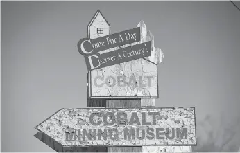  ??  ?? With exploratio­n around Cobalt just starting, the town has a narrow window of time to capitalize on high cobalt prices. Cobalt is a key component in lithium-ion batteries used in electric vehicles. COLE BURSTON/BLOOMBERG
