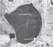  ?? BLUEGREEN WATER
TECHNOLOGI­ES/COURTESY ?? Lake Minneola at Clermont has been plagued by algae outbreaks. Recent treatments are expected to prevent future occurrence­s. This map shows with dotted lines where treatments Dec. 16 occurred.