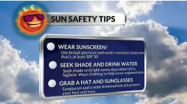  ?? WSI ?? Tips to keep yourself sun safe.