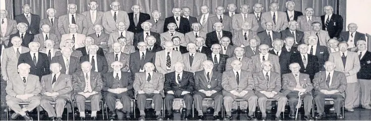  ??  ?? Members of Cupar Probus Club, pictured in their 25th anniversar­y year in 1995, when meetings were held in the Royal Hotel in the town. Read more about the club below.