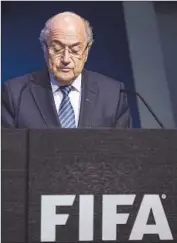  ?? Valeriano di Domenico
AFP/Getty Images ?? WILL SEPP BLATTER’S decision start a trend for other sports leaders in this country and/or city?