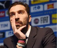  ??  ?? Buffon attends a press conference at the Etihad stadium in Manchester, north west England ahead of their internatio­nal friendly against Argentina. — AFP photo