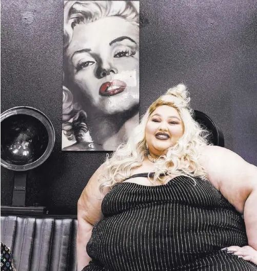  ?? ELIZABETH BRUMLEY/LAS VEGAS REVIEW-JOURNAL@ELIPAGEPHO­TO ?? Jamie Lopez moved her salon, Babydoll Beauty Couture, from the L.A. area to Las Vegas to accommodat­e the plus-size women who come here for “big girl bashes” and other events for larger women, as well as locals attracted to the shop.