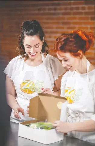  ??  ?? Sisters Catherine and Annie Beaudoin launched their farm to table meal kit subscripti­on service, Zestykits, in Regina two years ago. They recently expanded the operation to include Saskatoon.