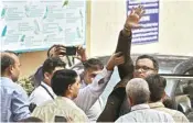  ??  ?? Karti Chidambara­m, son of former union minister P Chidambara­m being produced at Patiala House Courts in New Delhi on Thursday