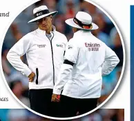  ?? ACTION IMAGES ?? Crazy rules: umpires Menon and Kettleboro­ugh meet to discuss the fading light, resulting in England openers Crawley and Lees being forced off the field, despite being seemingly on the verge of victory