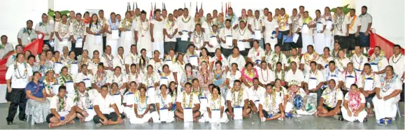  ?? Photo: Australia-Pacific Technical College ?? The APTC Samoa graduates.