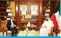  ??  ?? KUWAIT: Foreign Minister Sheikh Dr Ahmad Nasser Al-Mohammad AlSabah meets with Ambassador of Tunisia Ahmed Sghaier. — KUNA photos