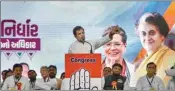  ?? PTI ?? Congress leader Rahul Gandhi addressing a public meeting in Dahod on Tuesday