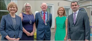  ?? (Pic: Brian Lougheed) ?? From left: Deirdre Clune, MEP; Aedamar Sheehan; Cllr. John Sheehan, deputising for the Lord Mayor of Cork; Catriona O’Mahony, ARC House Gen. Mnger and Prof. Seamus O’Reilly, attending the official opening of Sarsfield House, the new home of Cork ARC Cancer Support House. The premises has been developed with the aim to become a benchmark centre of excellence for the provision of non-clinical cancer support in Ireland.