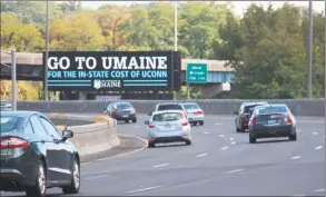  ?? Contribute­d photo ?? Billboard advertisin­g purchased by the University of Maine looks to recruit Connecticu­t students.