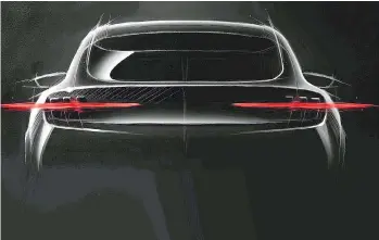 ??  ?? The all-new Mustang-inspired electric performanc­e utility arrives in 2020 with a range of at least 480 kilometres.