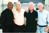  ?? RYAN YEZAK VIA AP ?? Jessay Martin, 68 (from left), Robert Reeves, 78, Michael Peterson, 65, and William Lyons, 77, in Cathedral City, Calif. The four friends, known as the Old Gays, are among a growing number of seniors making names for themselves on social media.