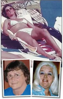  ??  ?? Success story: Sylvia (top) in 1984 and (left) today. Right: Diana Dors, who died from ovarian cancer