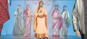  ??  ?? Inspired by the legendary South Indian star Savitri, fashion designer Gaurang Shah’s collection titled ‘Savitri’ featured brocade, silk, organza, hand woven satin and chiffon celebratin­g the actor’s golden era