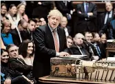  ?? JESSICA TAYLOR/BRITISH PARLIAMENT ?? Prime Minister Boris Johnson speaks in the House of Commons during the new Parliament’s first sitting.
