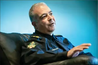  ?? Herald photo by Ian Martens @IMartensHe­rald ?? Lethbridge Police Chief Shahin Mehdizadeh is settling into his new role and is working towards budget discussion­s with city council next month.