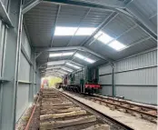  ?? EBASR ?? Right: The new carriage shed extension at Embsay, part-funded by the LNERCA, is nearing completion.