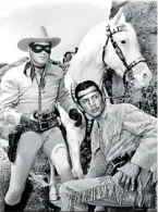  ??  ?? The original: Clayton Moore and Jay Silverheel­s in the 1950s TV series
