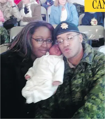  ?? FACEBOOK / THE CANADIAN PRESS ?? Shanna and Lionel Desmond hold their daughter Aaliyah in a photo from the Facebook page of Shanna Desmond. Friends say Lionel Desmond was seeking help for PTSD before he allegedly killed his family, his mother and himself.