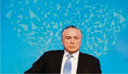  ?? ALEX SILVA/ESTADÃO ?? Cerimônia. O presidente Michel Temer participou ontem da abertura de evento de telecomuni­cações em São Paulo