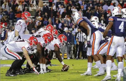 ?? CURTIS COMPTON / CCOMPTON@AJC.COM 2019 ?? UGA will play Auburn on Oct. 3 at 7:30 p.m. on ESPN. It’s the earliest the Deep South’s Oldest Rivalry has been played since the Bulldogs and Tigers first teed it up in Piedmont Park on Feb. 20, 1892. The Bulldogs have won six of the past seven.