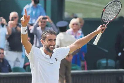  ?? FOTO: AP ?? El jugador croata Marin Cilic jugará su segunda final de Grand Slam después de ganar a Querrey en cuatro sets: 6-7 (6), 6-4, 7-6 (3) y 7-5