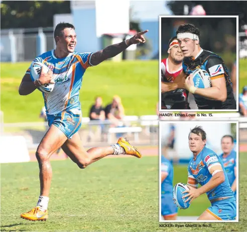  ?? Picture: STEWART McLEAN ?? NO STOPPING: Linc Port — No. 19 in The Cairns Post’s top 50 player rankings — scores a runaway try against Tweed Seagulls in the 2016 Intrust Super Cup season.