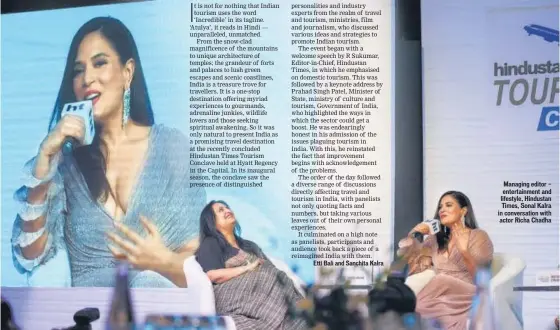  ??  ?? <<
Global holistic health guru and corporate lifecoach Mickey Mehta Managing editor — entertainm­ent and lifestyle, Hindustan Times, Sonal Kalra in conversati­on with actor Richa Chadha