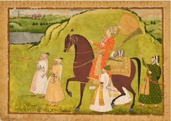  ??  ?? Above, left to right:
A painting depicts Maharaja Abhai Singh of Marwar on horseback; the various galleries in the fort-turned-museum display quirky historical artefacts that lend historical context to the heritage structure.