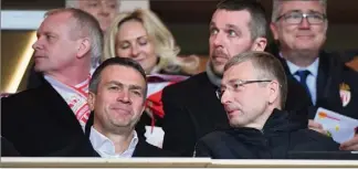  ?? (Photo AFP) ?? Oleg Petrov et Dmitry Rybolovlev ont assisté en tribune au match contre Nantes (-).