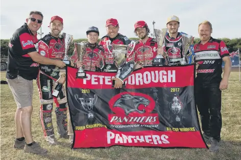  ??  ?? Peterborou­gh Panthers, the SGB Championsh­ip Fours winners, are starting to get votes for Team of the Year.