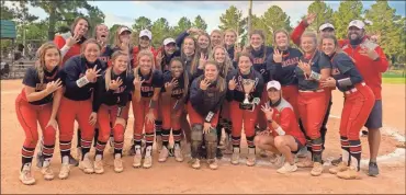  ?? Contribute­d ?? The Heritage Generals won a third consecutiv­e state fastpitch softball crown in Columbus on Saturday, becoming just the eighth program in GHSA history to win at least three titles in a row.