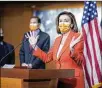  ?? J. SCOTT APPLEWHITE / AP ?? House Speaker Nancy Pelosi said she and colleagues have promised “we are not going away” until background checks legislatio­n passes.