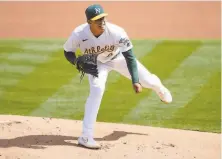  ?? Santiago Mejia / The Chronicle ?? A’s starter Jesús Luzardo made nine starts this season, going 32 with a 4.12 ERA. He struck out a batter per inning.
