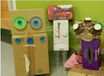  ?? Supplied photos ?? Junkbot enables learners to creatively use ordinary things available around them, including junk, to build working robots. —