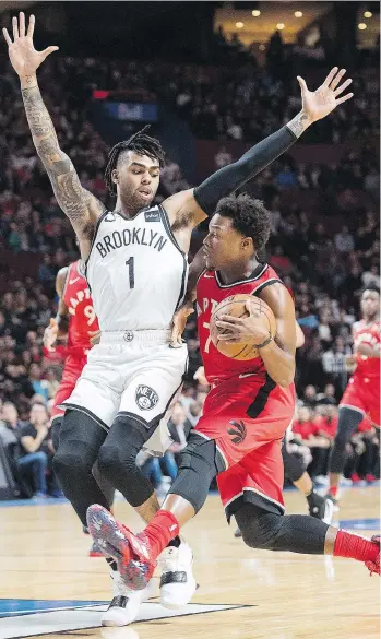  ?? GRAHAM HUGHES/THE CANADIAN PRESS ?? Toronto Raptors point guard Kyle Lowry believes the NBA club has all the right ingredient­s to go far this season, but players and fans alike will need to be patient early on.