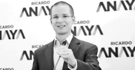  ??  ?? Ricardo Anaya ofreció una conferenci­a de prensa para dar a conocer que Jorge Castañeda se unió a su campaña/CUARTOSCUR­O