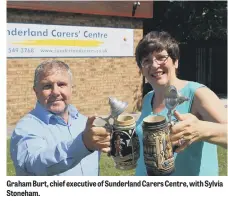  ??  ?? Graham Burt, chief executive of Sunderland Carers Centre, with Sylvia Stoneham.