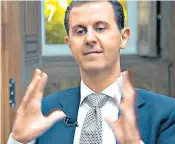  ??  ?? Bashar al-Assad used his first interview since the attack on Khan Sheikoun to deny he had used chemical weapons