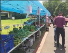  ?? PHOTOS BY L.A. PARKER — THE TRENTONIAN ?? Purchase fresh produce from Mill Hill Park Thursday, and, at right, enjoy live entertainm­ent.