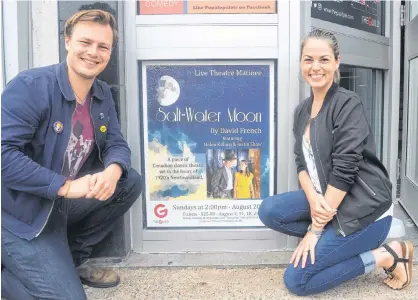  ?? DAVE STEWART/THE GUARDIAN ?? Actors Justin Shaw and Helen Killorn are excited to be back in their home province to perform “Salt Water Moon” at The Guild in Charlottet­own this summer. Written by David French, the show plays Sundays until Aug. 25.