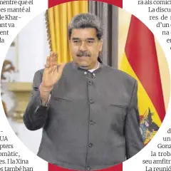  ?? Rayner Peña / Efe ?? El president de Veneçuela, Nicolás Maduro, dijous passat, després de firmar un acord amb Bolívia.