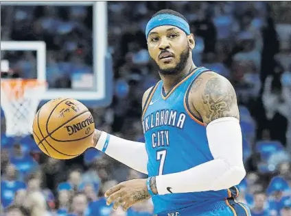  ?? FOTO: AP ?? Carmelo Anthony, a los Rockets tras un año poco exitoso en Oklahoma. El alero de 34 años formará triple exterior con Paul y Harden