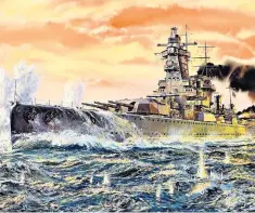  ??  ?? The watercolou­r drawing of the Graf Spee, a German battleship, sold for £10,200